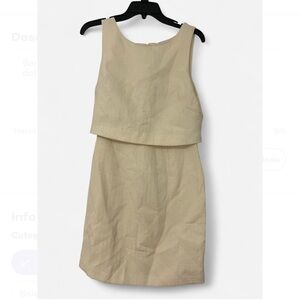 Banana Republic Cream Tiered Linen Mini Dress